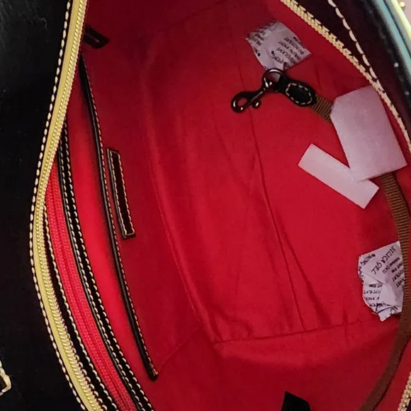 DOONEY & BOURKE JANIE TOTE bcaro0614 white black polka dots shoulder bag NWT - Picture 3 of 8